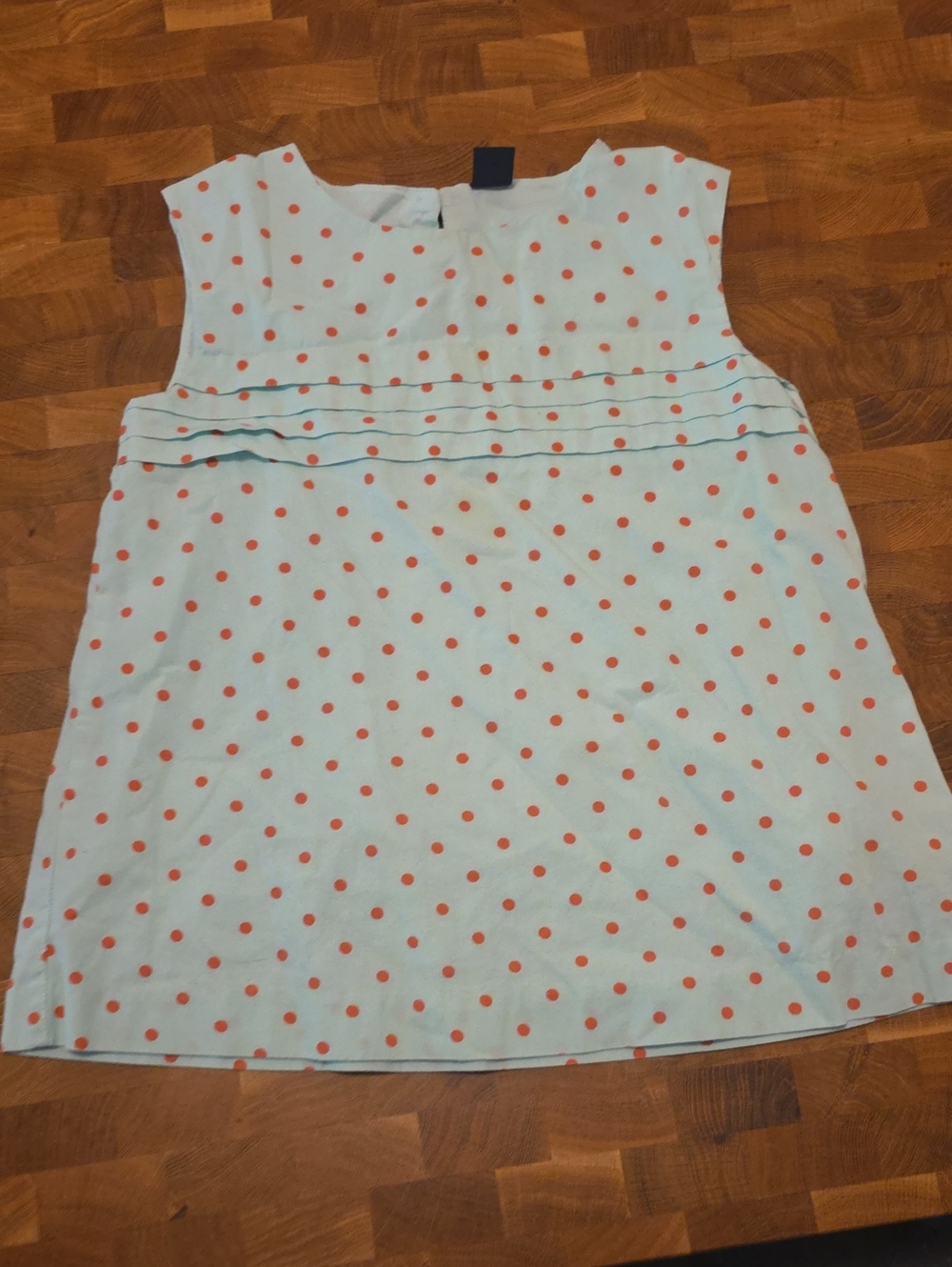 GAP Light Blue Dress with Coral Polka Dots